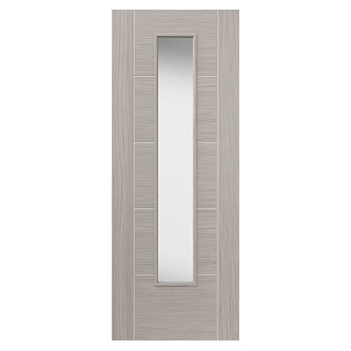 TIGRIS LIGHT GREY SLIM GLAZED PREFINISHED INTERNAL DOOR