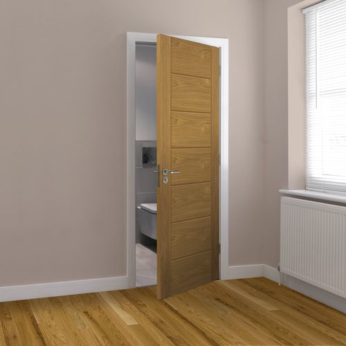 OAK PALOMINO FINISHED 7 PANEL LADDER STYLE INTERNAL DOOR