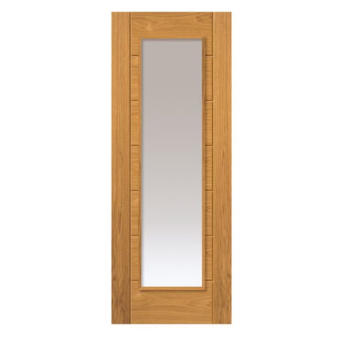 OAK PALOMINO GLAZED FINISHED 7 PANEL LADDER STYLE INTERNAL DOOR