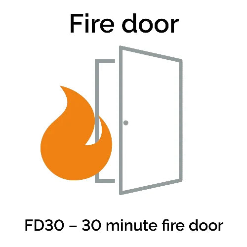 BLACK HADDON PRE‑FINISHED LAMINATE FD30 INTERNAL DOOR