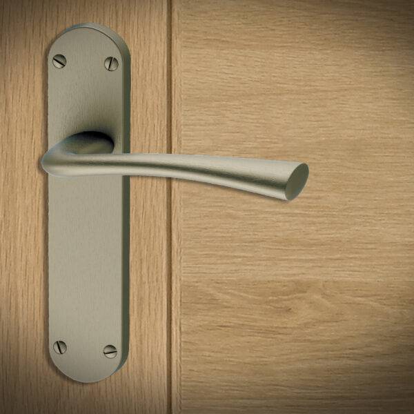 KUBAN FIRE DOOR HANDLE PACK ON BACK PLATE WITH LOCK