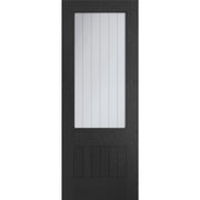 Internal Black Half-Glazed Cottage Suffolk Clear Etched Glass Door