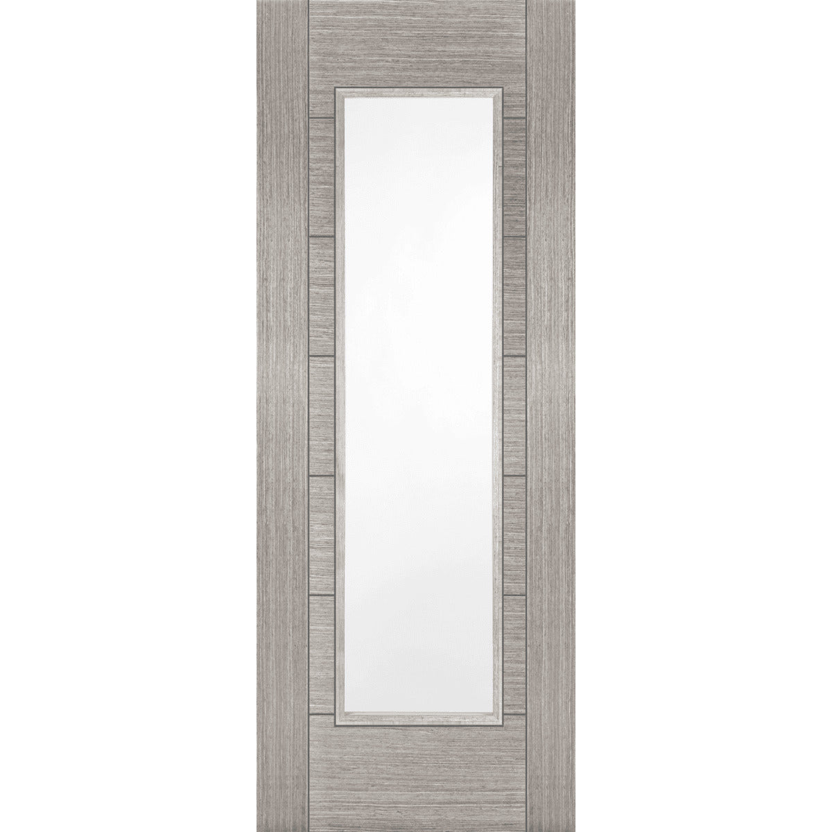 LIGHT GREY CORSICA 1 LIGHT CLEAR GLAZED PREFINISHED INTERNAL FIRE DOOR