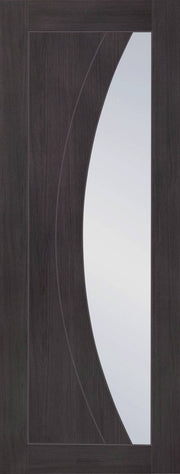 INTERNAL LAMINATE UMBER GREY SALERNO WITH CLEAR GLASS DOOR