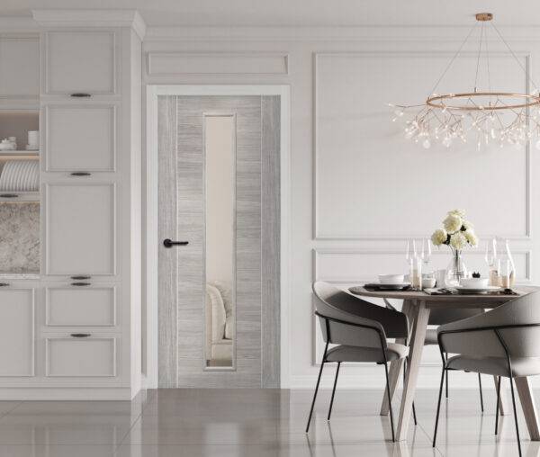 INTERNAL LAMINATE WHITE GREY FORLI WITH CLEAR GLASS DOOR
