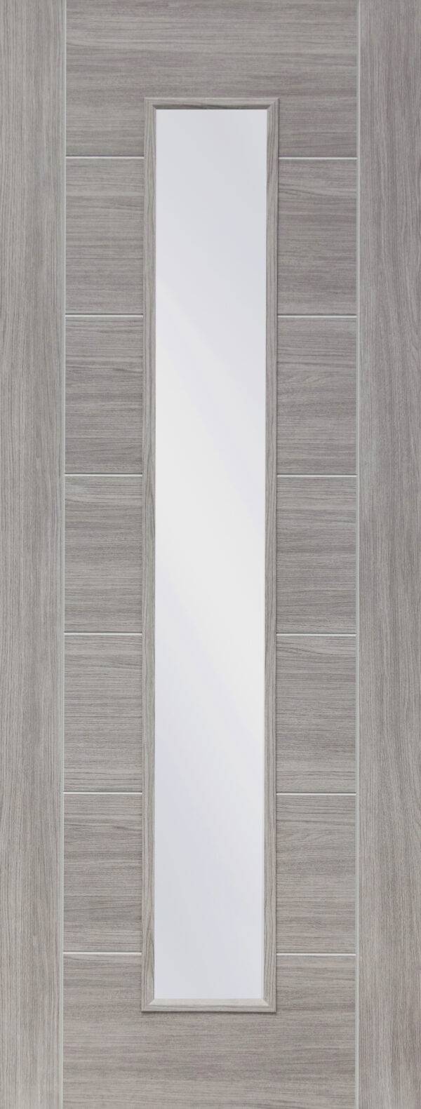 INTERNAL LAMINATE WHITE GREY PALERMO WITH CLEAR GLASS DOOR