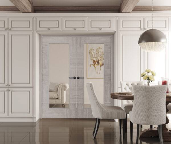 INTERNAL LAMINATE WHITE GREY RAVENNA WITH CLEAR GLASS DOOR