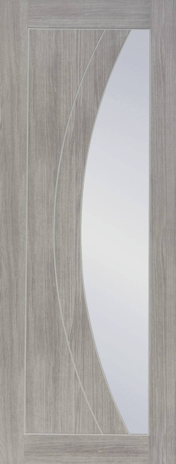 INTERNAL LAMINATE WHITE GREY SALERNO WITH CLEAR GLASS DOOR