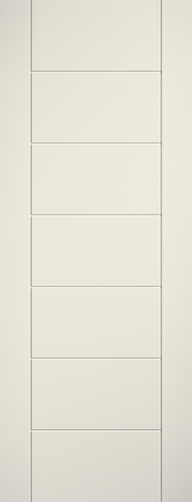 WHITE LAMINATE LINEAR 7 PANEL CLEARANCE PREFINISHED INTERNAL FIRE DOOR