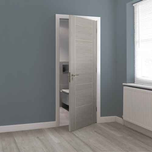 TIGRIS LIGHT GREY 5P PREFINISHED FD30 INTERNAL FIRE DOOR
