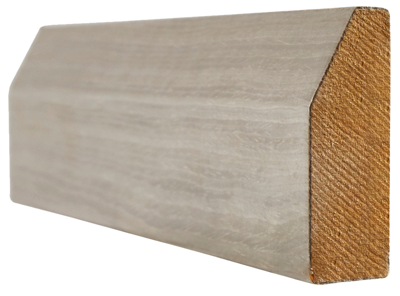 Rectangular architrave with white primed finish on a white background