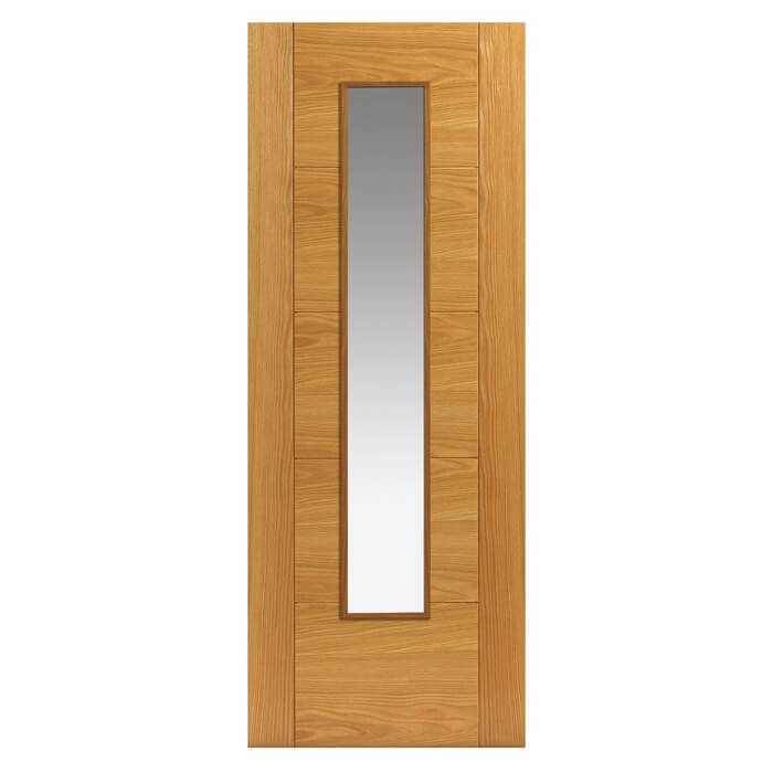 TIGRIS OAK SLIM GLAZED FD30 FIRE‑RATED PREFINISHED INTERNAL DOOR