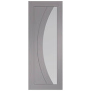 INTERNAL LIGHT GREY PREFINISHED SALERNO WITH CLEAR GLASS INTERNAL DOOR