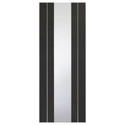 Rectangular panel with black and white vertical stripes on a white background