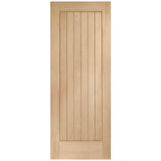 Wooden door with vertical slats on a white background