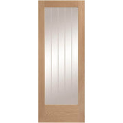 Wooden door with glass panel on a white background