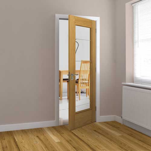 TIGRIS OAK FULL GLAZED PREFINISHED INTERNAL DOOR