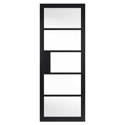 METRO BLACK GLAZED CLEAR GLASS INTERNAL DOOR