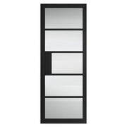 METRO BLACK REEDED GLASS INTERNAL DOOR