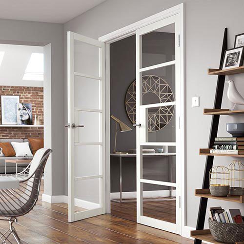METRO WHITE GLAZED CLEAR GLASS INTERNAL DOOR