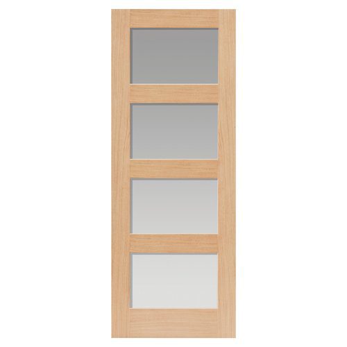 OAK NEVIS GLAZED UNFINISHED SHAKER STYLE INTERNAL DOOR