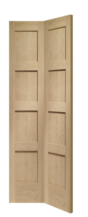 INTERNAL OAK SHAKER 4 PANEL BI-FOLD DOOR