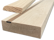 Two oak door linings on a white background. 