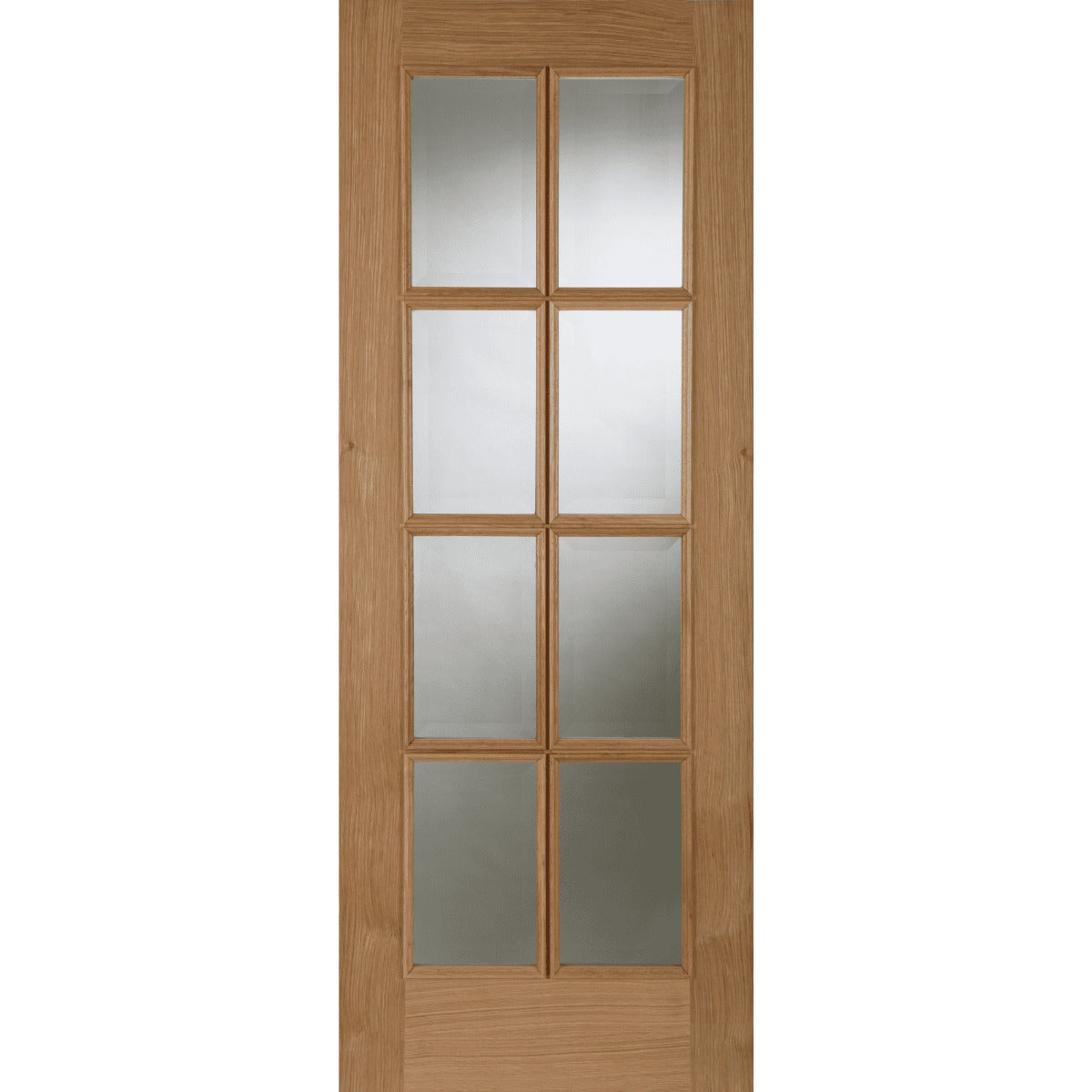 OAK 8 LIGHT CLEAR GLAZED RAISED MOULD UNFINISHED INTERNAL DOOR