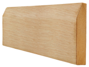 Wooden architrave with a visible grain on a white background