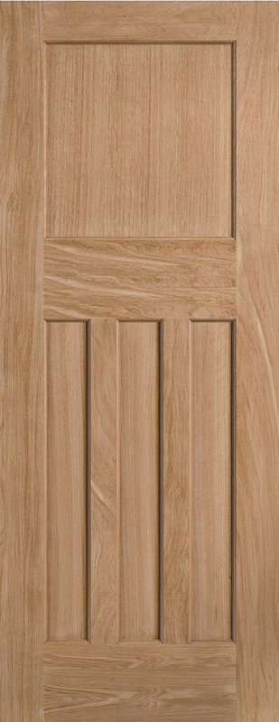 Wooden door with a paneled design