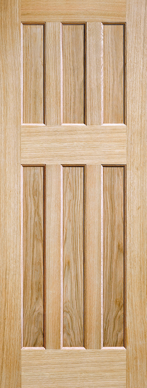 DX 60s wooden oak door with vertical slats