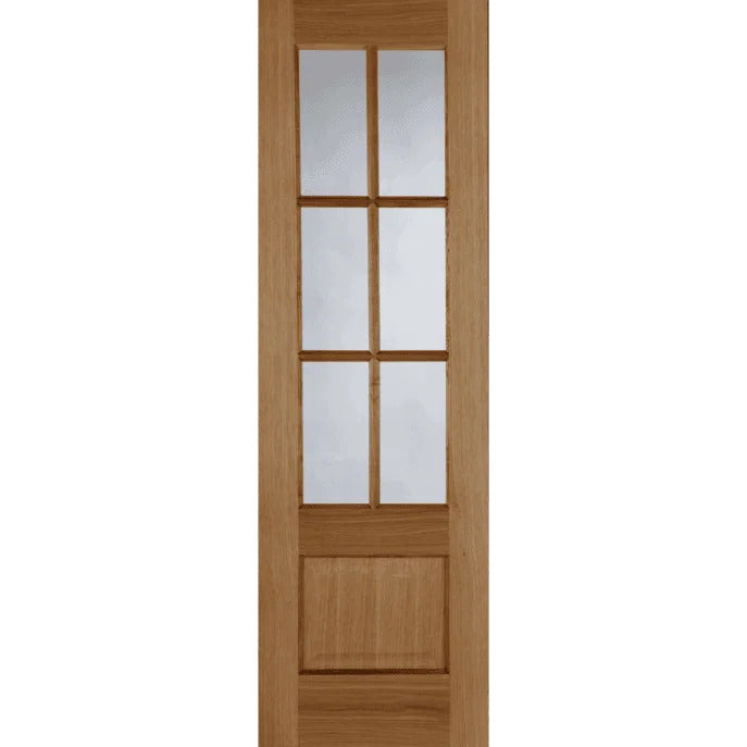 OAK HAMPSTEAD 6 LIGHT CLEAR GLAZED PREFINISHED INTERNAL DOOR