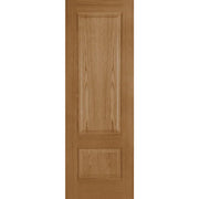 Wooden door with two panels on a white background