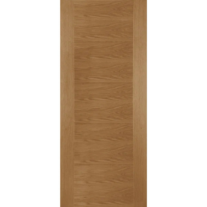 Wooden door panel with a light brown finish on a white background