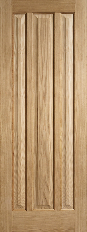 Wooden door with vertical panel design