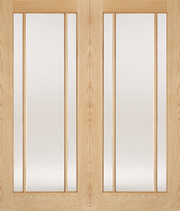 OAK LINCOLN GLAZED 3L UNFINISHED INTERNAL DOOR PAIR