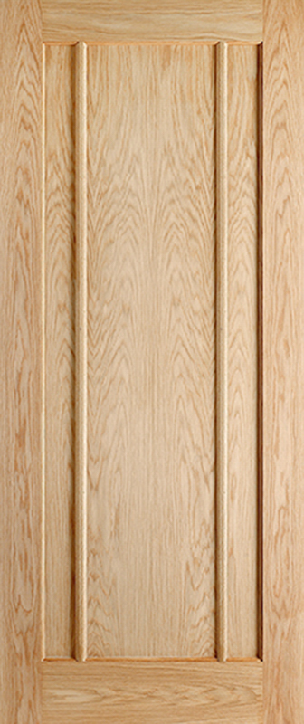 Wooden door with a panel design