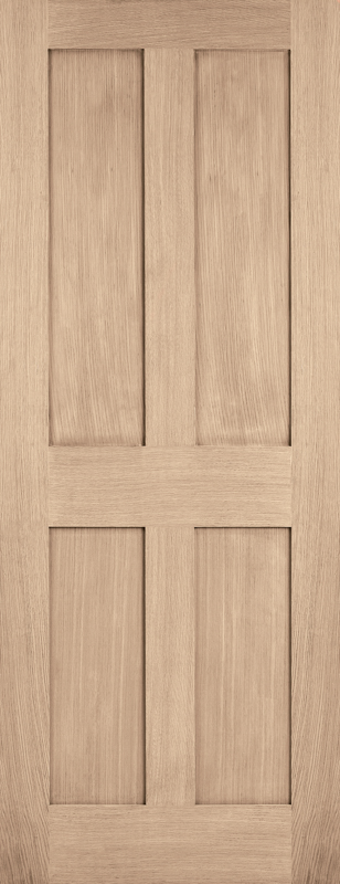 Wooden door with four vertical panels