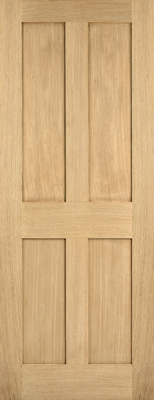 Wooden door with a four-panel design