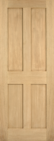 Wooden door with a four-panel design