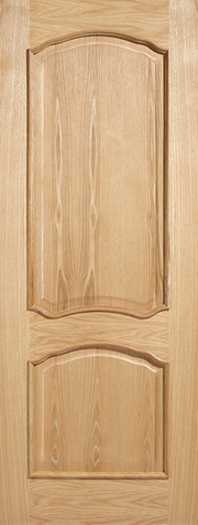Wooden door with two arched panels