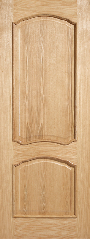 Wooden door with two arched panels
