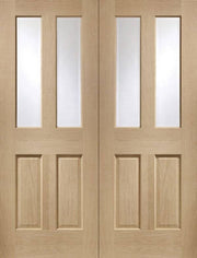 INTERNAL OAK MALTON PAIR WITH CLEAR BEVELLED GLASS