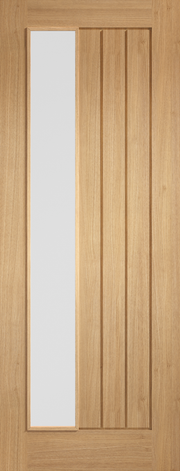 OAK MEXICANO FROSTED GLAZED OFFSET PREFINISHED INTERNAL DOOR