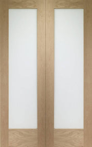 INTERNAL OAK PATTERN 10 DOOR PAIR WITH CLEAR GLASS