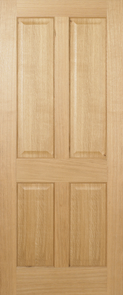 Oak wood door with a paneled design