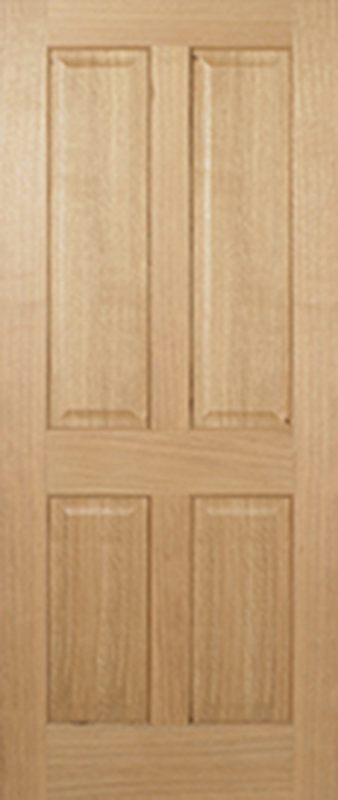Wooden door with four rectangular panels