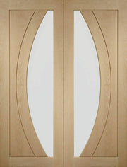 INTERNAL OAK SALERNO PAIR WITH CLEAR FLAT GLASS