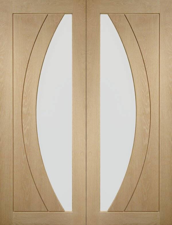 INTERNAL OAK SALERNO PAIR WITH CLEAR FLAT GLASS