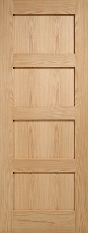 Oak door with a four-panel design